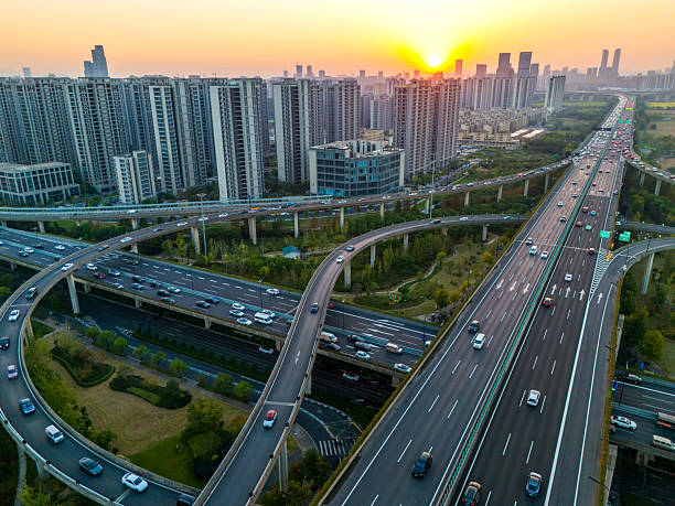 istock The city's ring road at sunset 2245648618