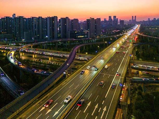 istock The city's ring road at sunset 2245648662