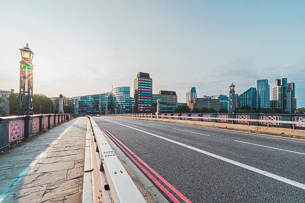 istock London Lambeth bridge empty road cityscape at sunrise 2245653608