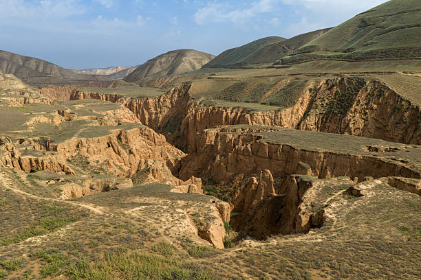 Canyons formed by soil erosion on the Loess Plateau