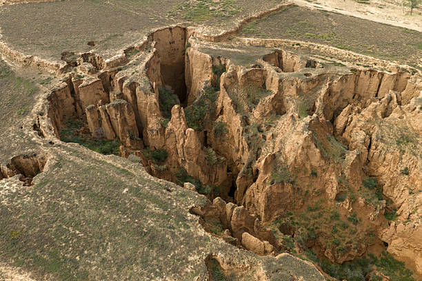 Canyons formed by soil erosion on the Loess Plateau