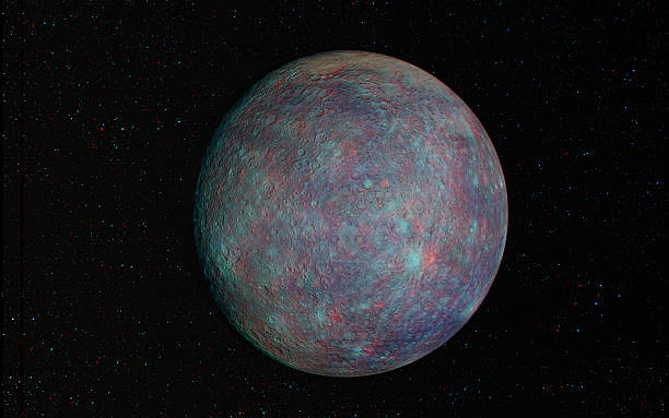 istock 3D anaglyph image of Mercury. Includes NASA data. View with red/cyan glasses. 2245665767