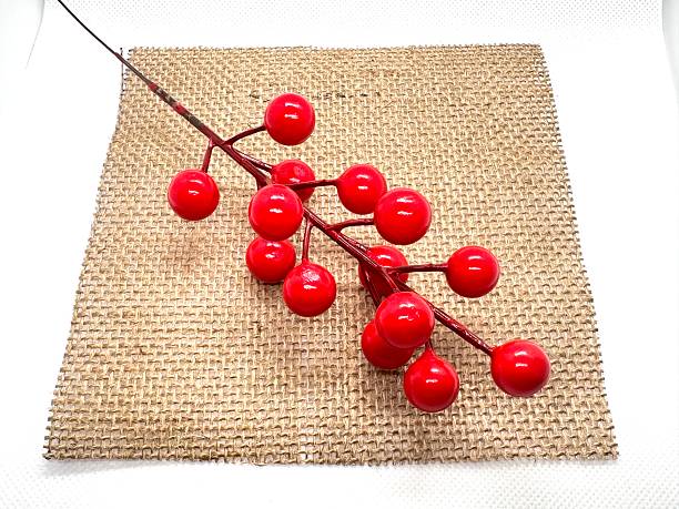istock Bright Red Berries on a Natural Texture Background with Intriguing Design for Decorative and Creative Projects 2245676402