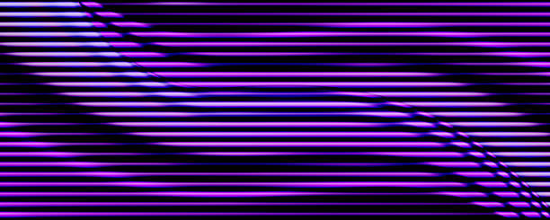 istock Stripe transition background of glowing horizontal purple and black stripes 2245678473