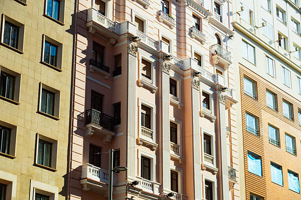 Luxurious, ornate residential buildings in Madrid, Spain