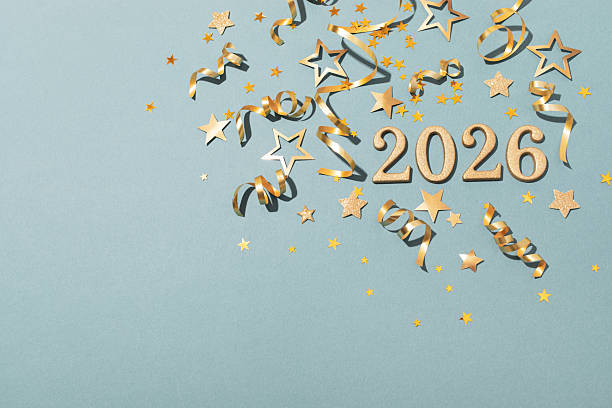 istock 2026 Happy New Year numbers top view. 2245689325
