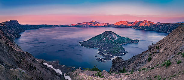 istock Crater Lake's Wizard Island at sunset. 2245704737