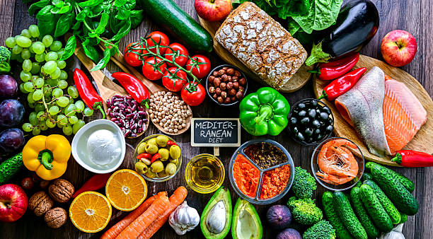 istock Food products representing the Mediterranean diet 2245711176