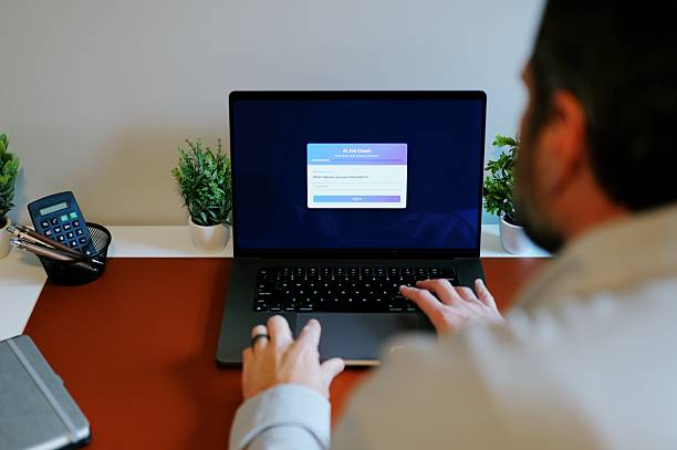istock Middle Aged Man Taking AI Career Quiz - Job Coach 2245713376