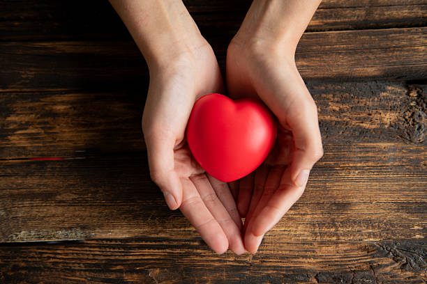 istock Red heart offered with both hands in gesture of love 2245735568