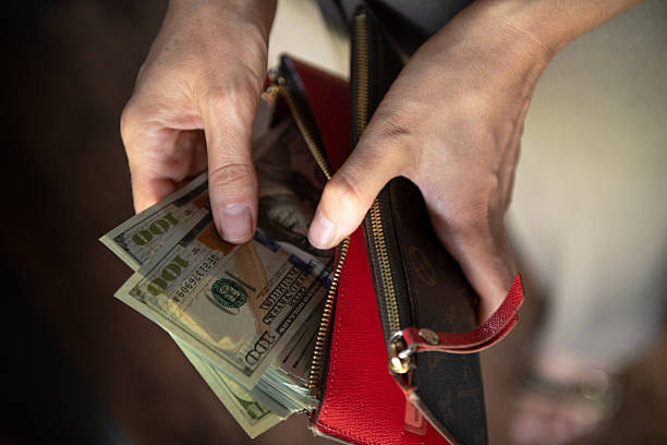 istock Hands counting money and holding wallet 2245736378