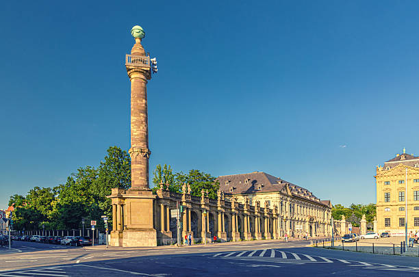 istock Staatlicher Hofkeller winery wine cellars old medieval building, column on Residenzplatz Residence square in Wurzburg old town altstadt, Wurzburg city historical center Mitte, Bavaria state, Germany 2245737888