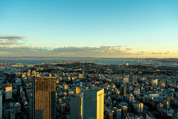 istock Yokohama cityscape at sunset 2245747930