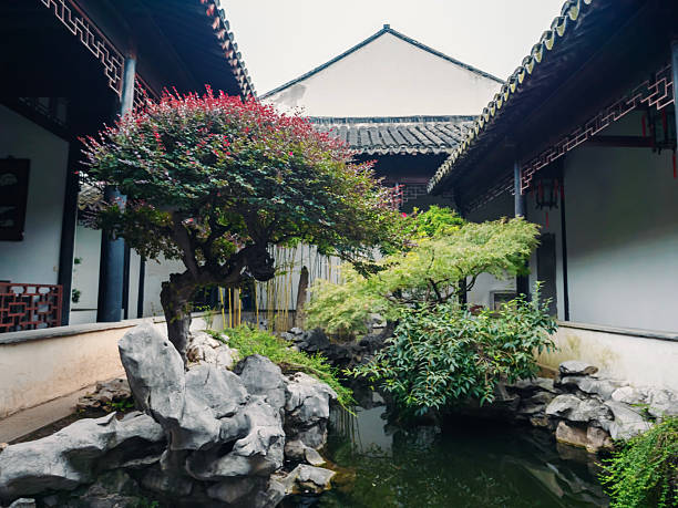 istock A tranquil traditional garden features vibrant trees and a peaceful pond, surrounded by classic Chinese architecture. 2245760061
