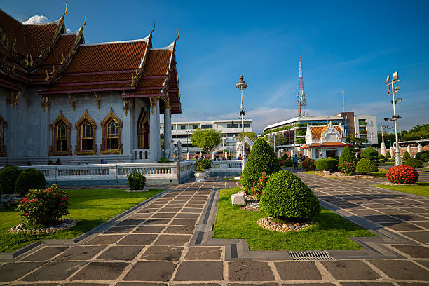 istock Marble buddhist temple sunset light sightseeing travel 2245774920