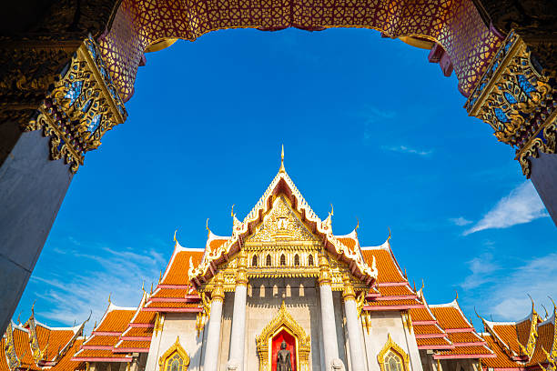 istock Marble buddhist temple sunset light sightseeing travel 2245775316