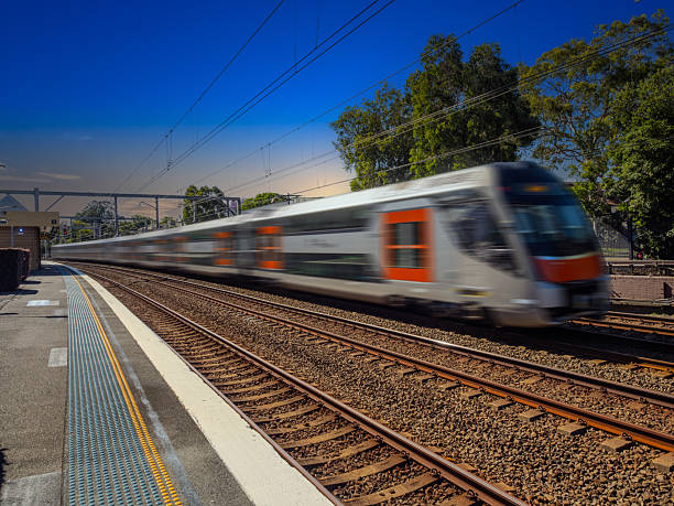 istock Passenger Train going through Summer Hill train station a suburban Sydney train Station NSW Australia 2245781005