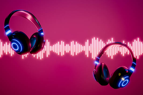 istock 3d headphone with sound wave on blue background 3D render 2245781781