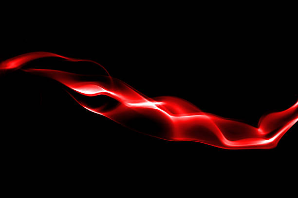 Abstract red smoke wave on black background with glowing light effect, symbolizing energy, passion, and motion. Ideal for modern design, background, or digital art concept.