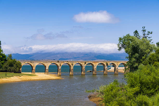 Arija VIADUCT spanning Ebro reservoir in Castilla and Leon Spain