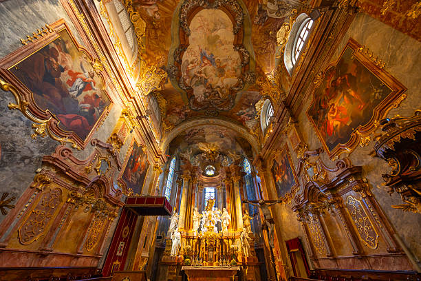 istock Baroque church interior with ornate altar in Nitra 2245807738