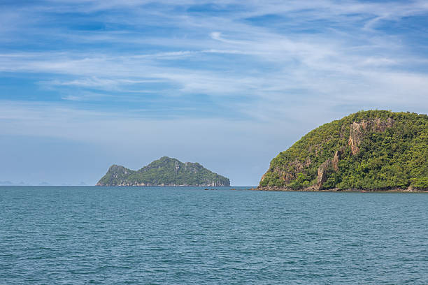 Ko Phan Gan Island landscape with blue sky background.Thailand.