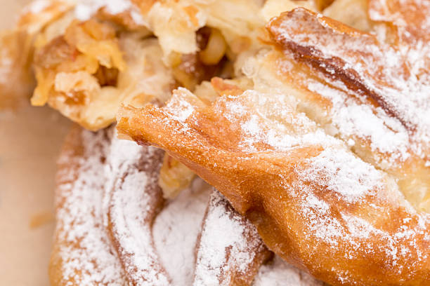 istock Closeup of heat apple puff cake. 2245807856