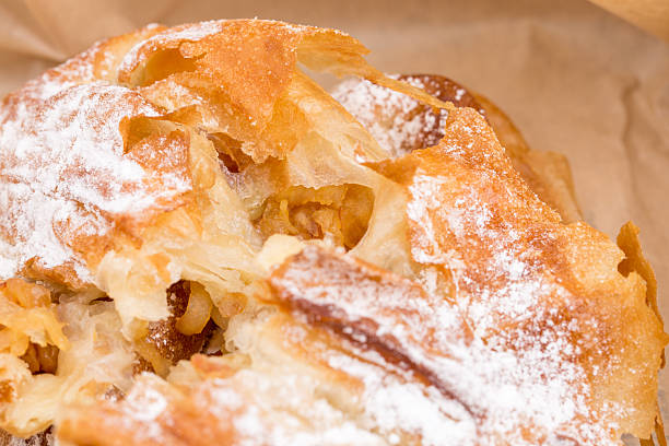 istock Closeup of heat apple puff cake. 2245807861