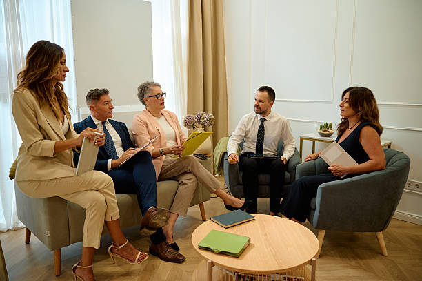 istock Business professionals discussing strategy during meeting in office 2245809220