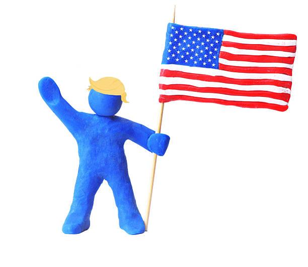 istock Clay figure with american flag isolated 2245809724