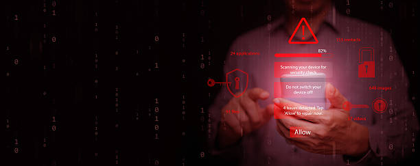 istock A man holding smartphone with hacking and security scan warnings on screen. Call center scammer, identity theft, cybersecurity threat, malware detection, and data protection. 2245813464