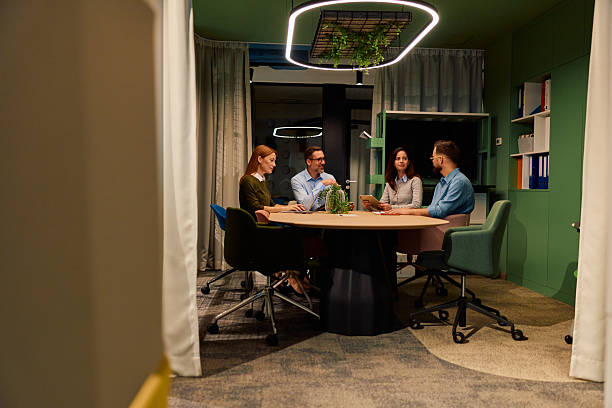 istock Business professionals having meeting and discussion in modern office 2245818280