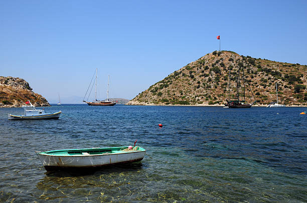 A view from Gumusluk Town in Bodrum, Turkey. This is one of the country's most well-known sea tourism areas.