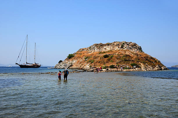 A view from Gumusluk Town in Bodrum, Turkey. This is one of the country's most well-known sea tourism areas.
