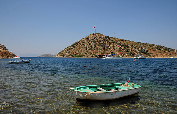 A view from Gumusluk Town in Bodrum, Turkey. This is one of the country's most well-known sea tourism areas.