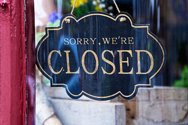istock Sorry we are closed sign in shop window 2245825520