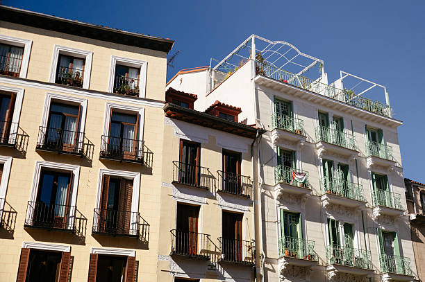 Residential buildings the city center of Madrid, Spain