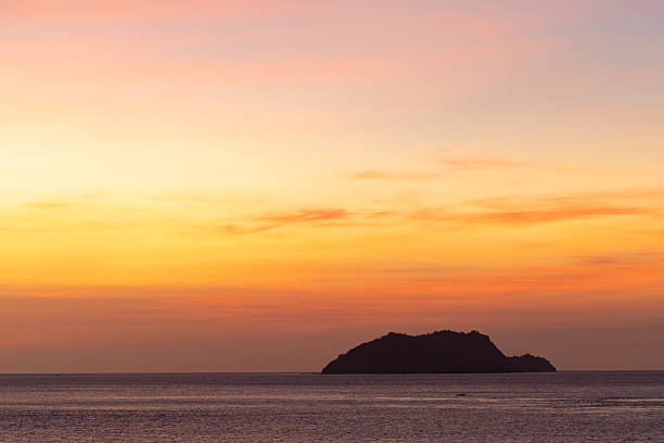 beautiful sunset at komodo national park, flores island, indonesia.