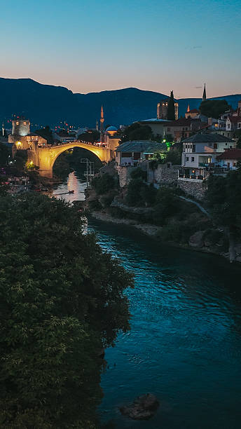 istock Aerial view of the Mostar bridge 2245832381