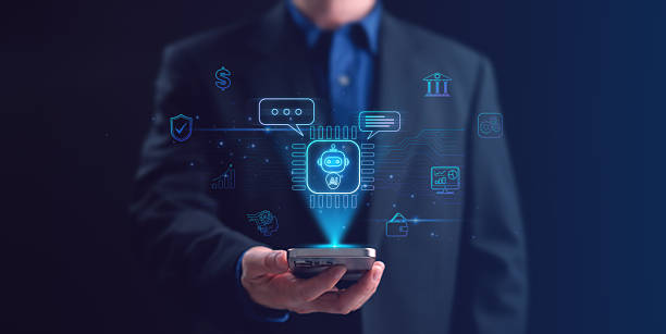 istock A businessman holds a smartphone projecting an AI assistant and fintech chatbot interface, representing artificial intelligence, digital automation, and smart technology for modern business. 2245833285