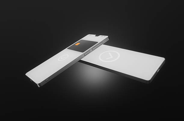 Two smartphones overlap on a dark, glossy surface, displaying circular refresh icons. This image conveys themes of payment, time, and futuristic finance in a premium, professional look.