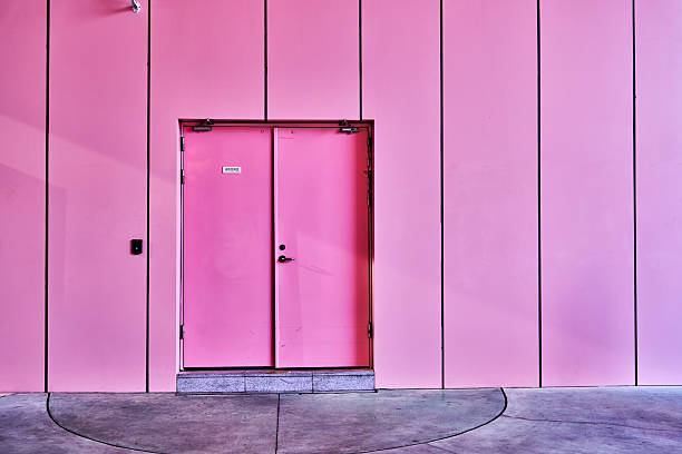 Interior of office building with  pink  wall