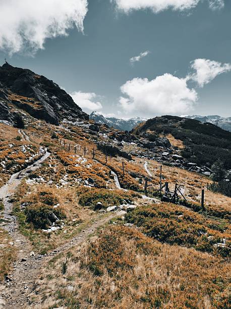 istock Summit View on Panoramaweg, Wagrain: Vertical Hike Through Early Alpine Autumn 2245840218
