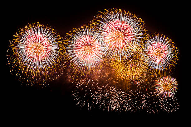 An amazing fireworks show against the dark sky.