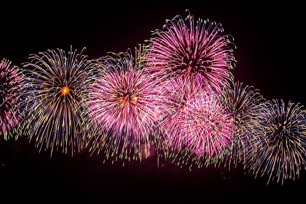 An amazing fireworks show against the dark sky.