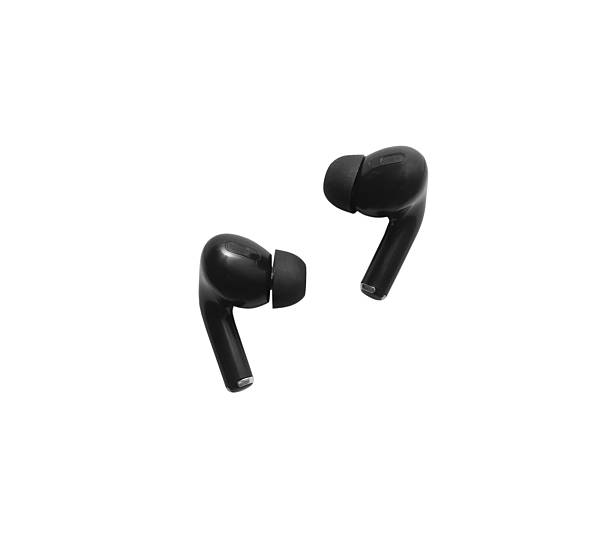 istock Black modern wireless headphones isolated on white background. Copy space 2245851233
