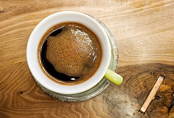 istock top view of a Green Coffee Cup on Wooden Cafe Table 2245856433