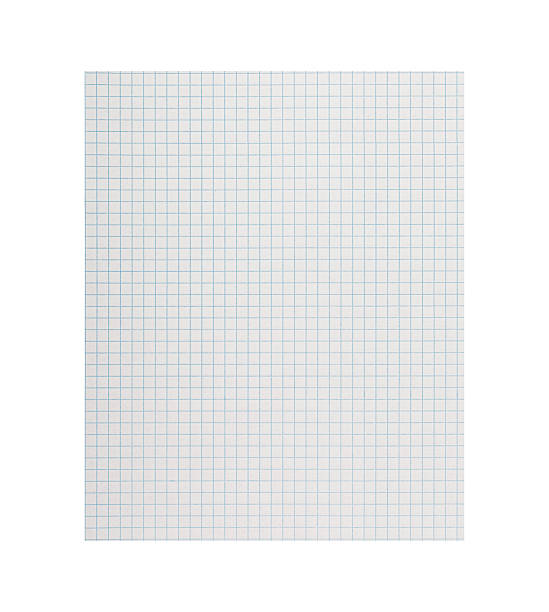 istock Checkered Paper Sheet with Close-Up Grid on Isolated White Background for Notes 2245857182