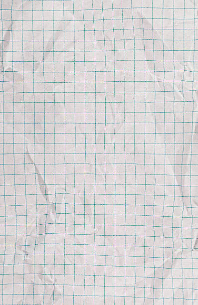 istock Crumpled Checkered Paper with Dotted Lines on White Background for Art 2245857209