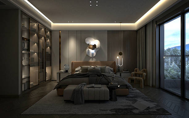 istock 3d render of modern bedroom 2245875085